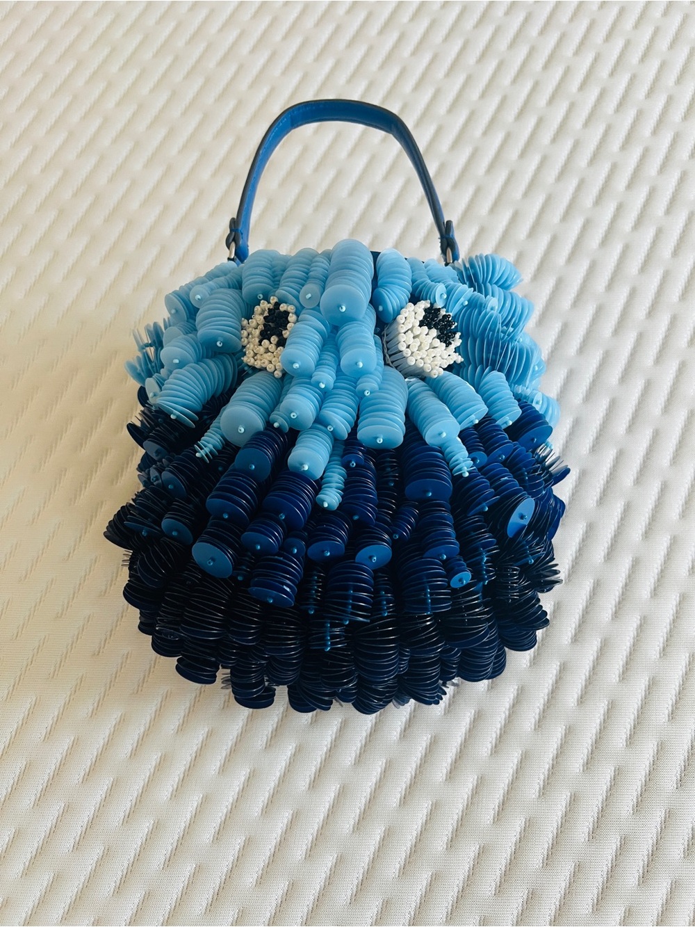 ANYA HINDMARCH Sequin Bag in Light Blue and Navy
